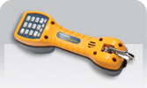 Fluke Networks TS30 with angled bed of nails clips