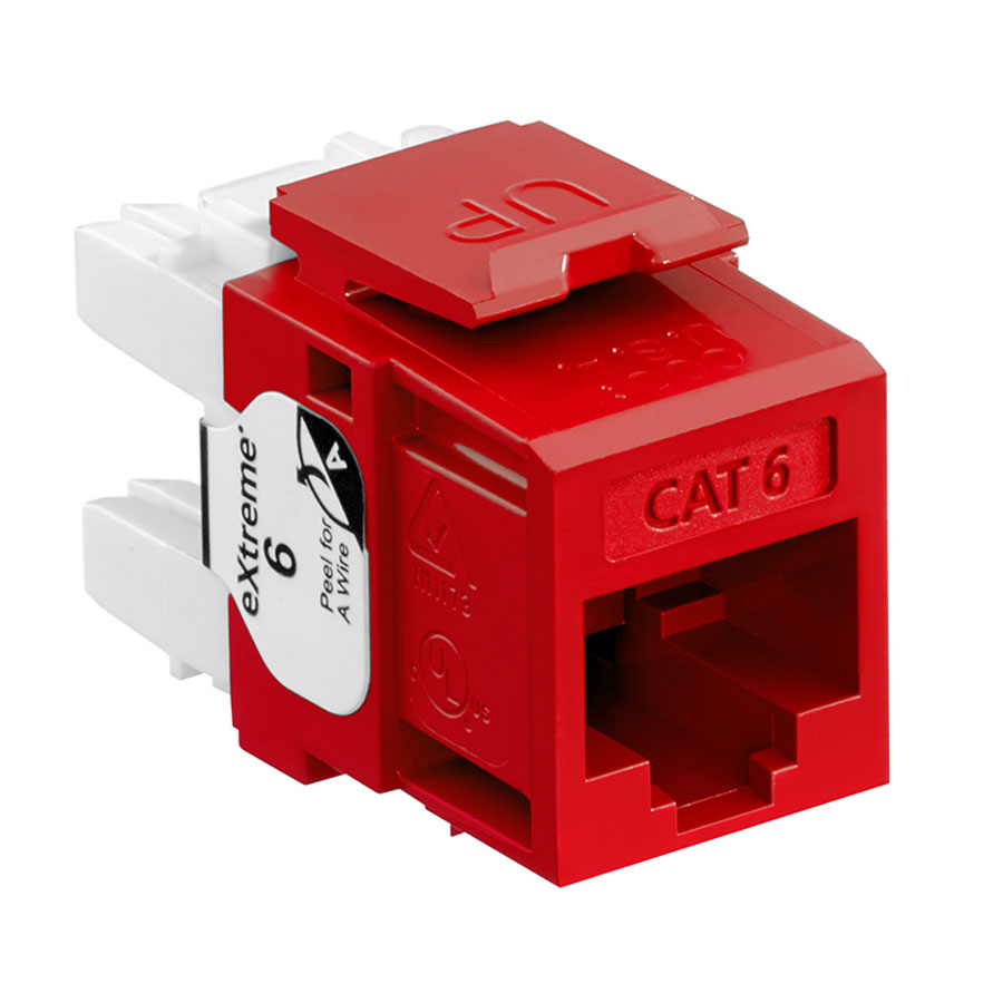 Leviton 61110-RC6 6+ QuickPort Category 6 Jack (Crimson)