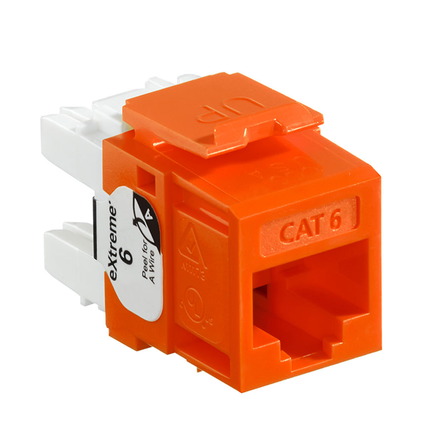 Leviton 61110-RO6 6+ QuickPort Category 6 Jack (Orange)