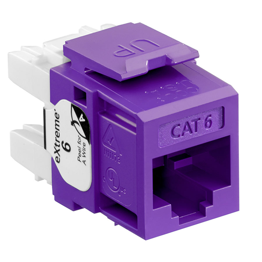 Leviton 61110-RP6 6+ QuickPort Snap-In Connector (Purple)