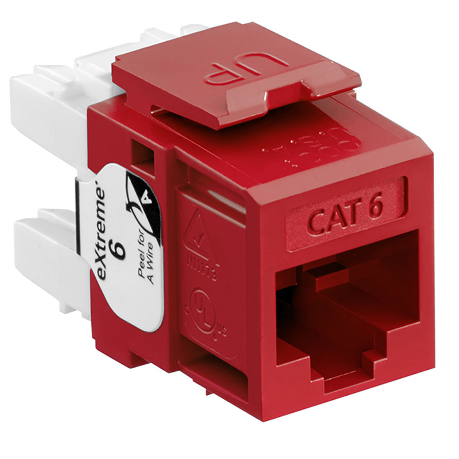 Leviton 61110-RR6 6+ QuickPort Category 6 Jack (Red)