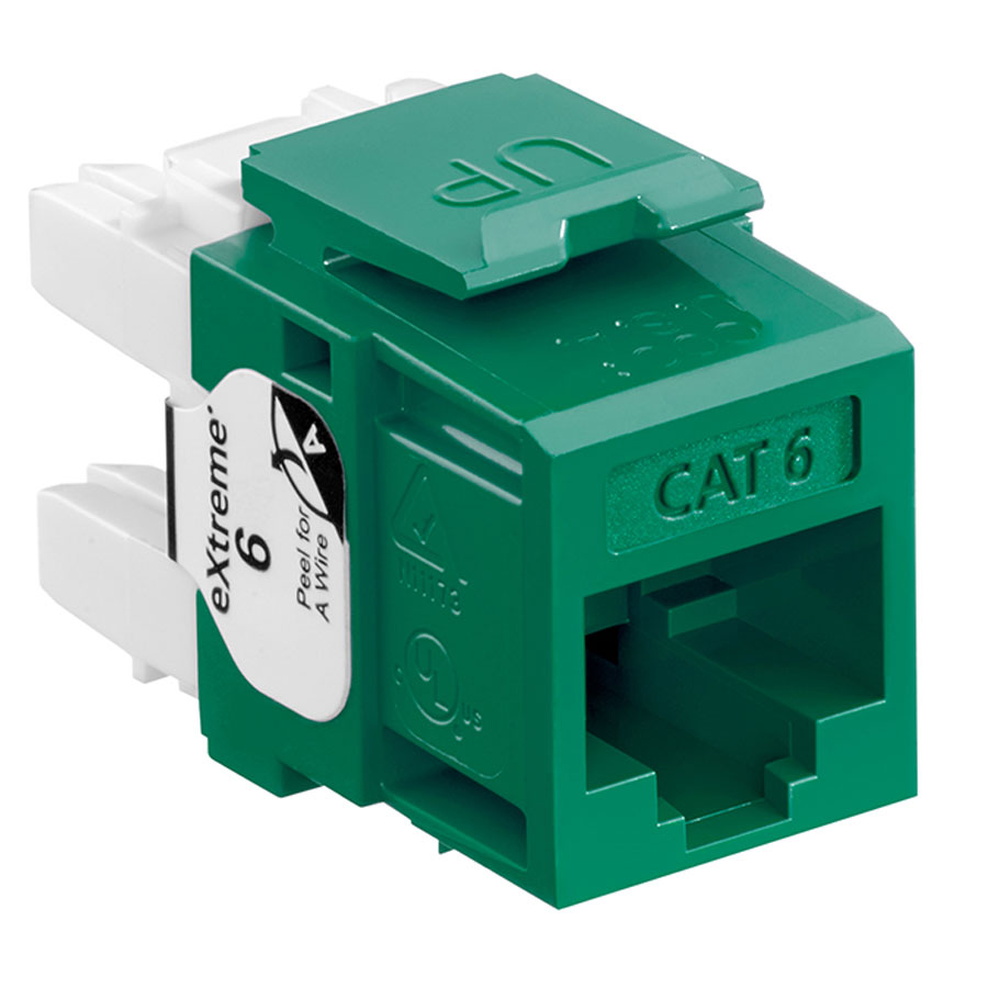 Leviton 61110-RV6 6+ QuickPort Category 6 Jack (Green)