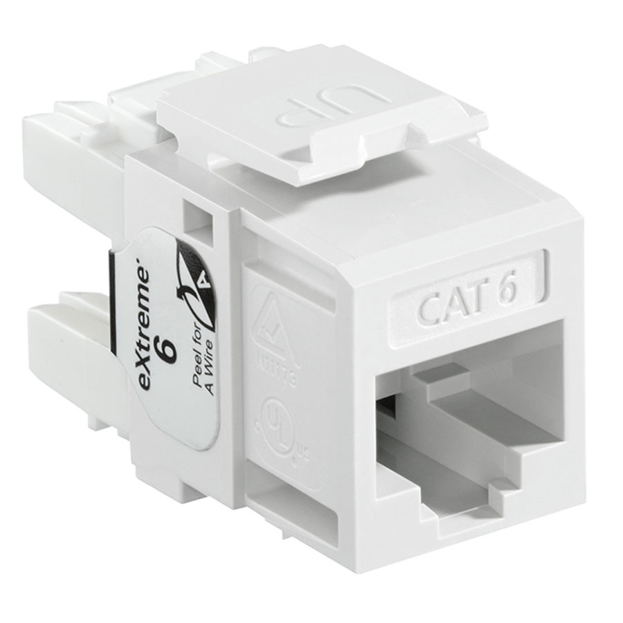 Leviton 61110-RW6 6+ QuickPort Category 6 Jack (White)