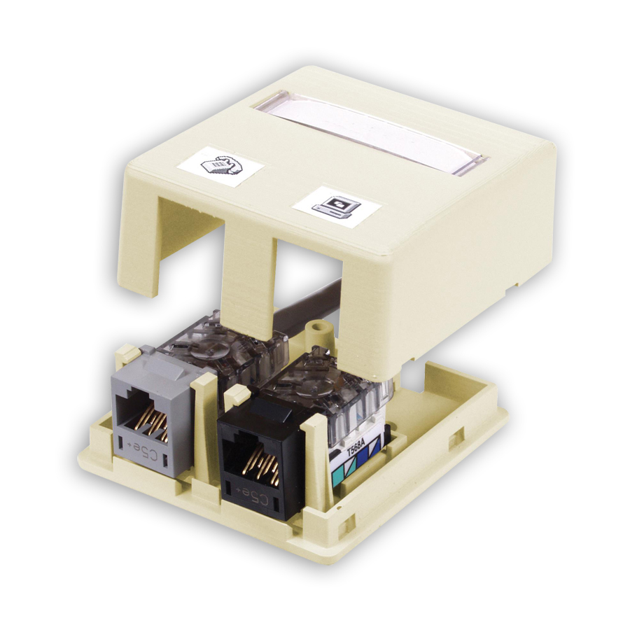 "Hubbell ISB2XX ISM Surface Mount Box, 2-Port"