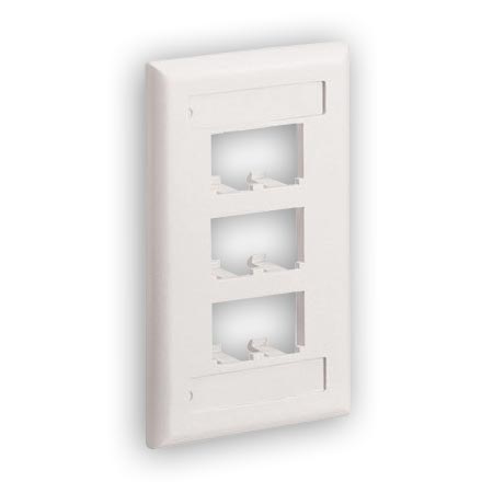 Panduit CFPL6IWY Vertical faceplate with 6 Modules spaces with labels