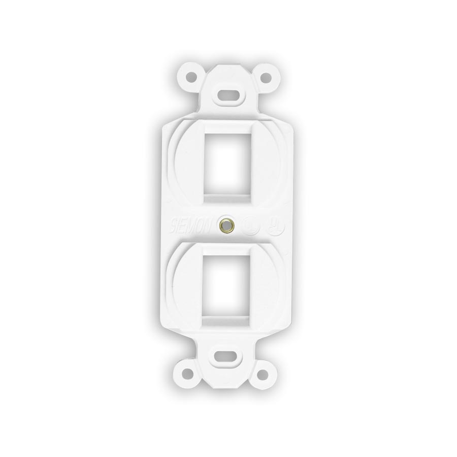 "Siemon MX-E2F-02 Duplex mounting frame, accepts two flat MAX or Z-MAX outlets, White"